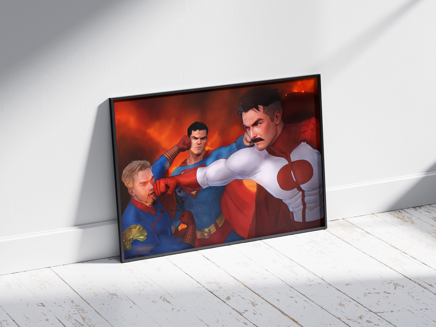 Superman VS Evil Clones Art Print Poster