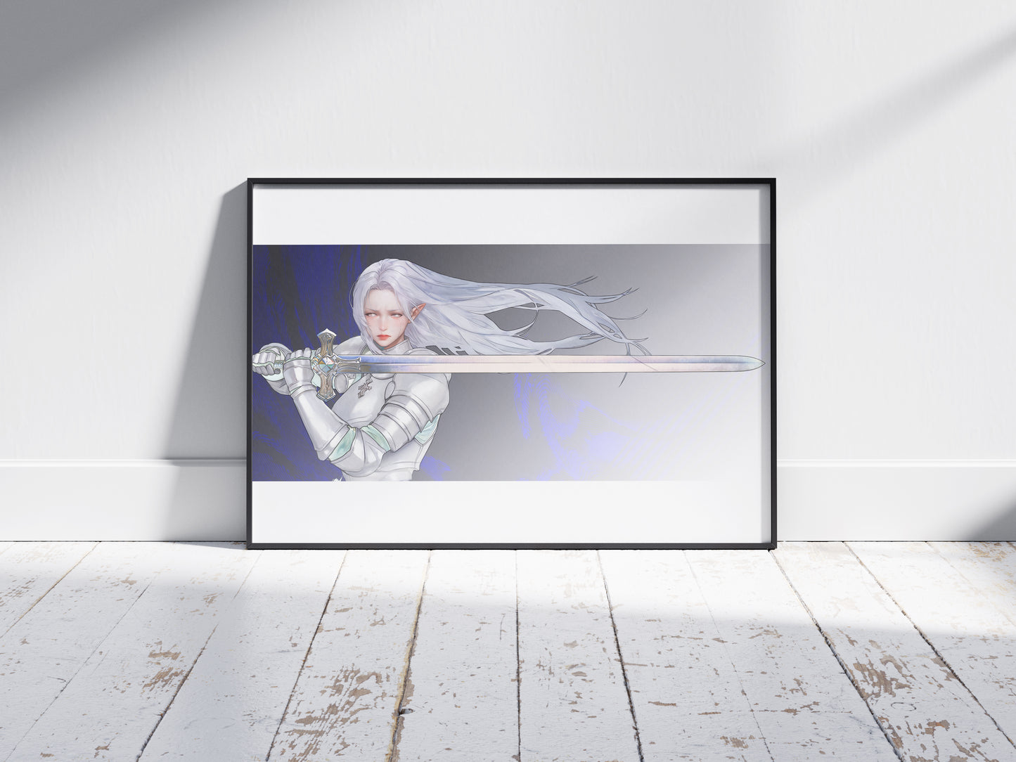 Silver Knight Original Art Print Poster