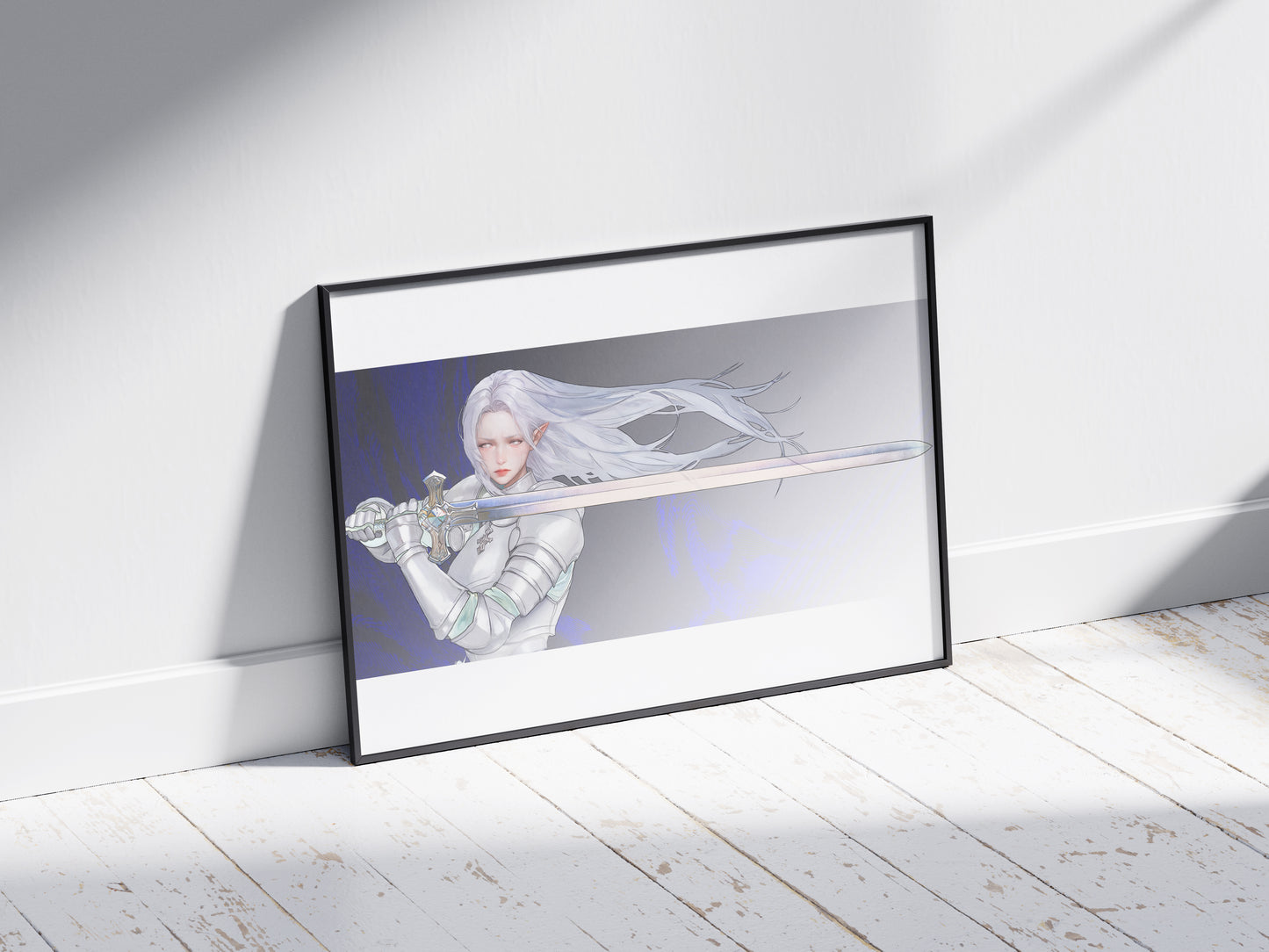 Silver Knight Original Art Print Poster
