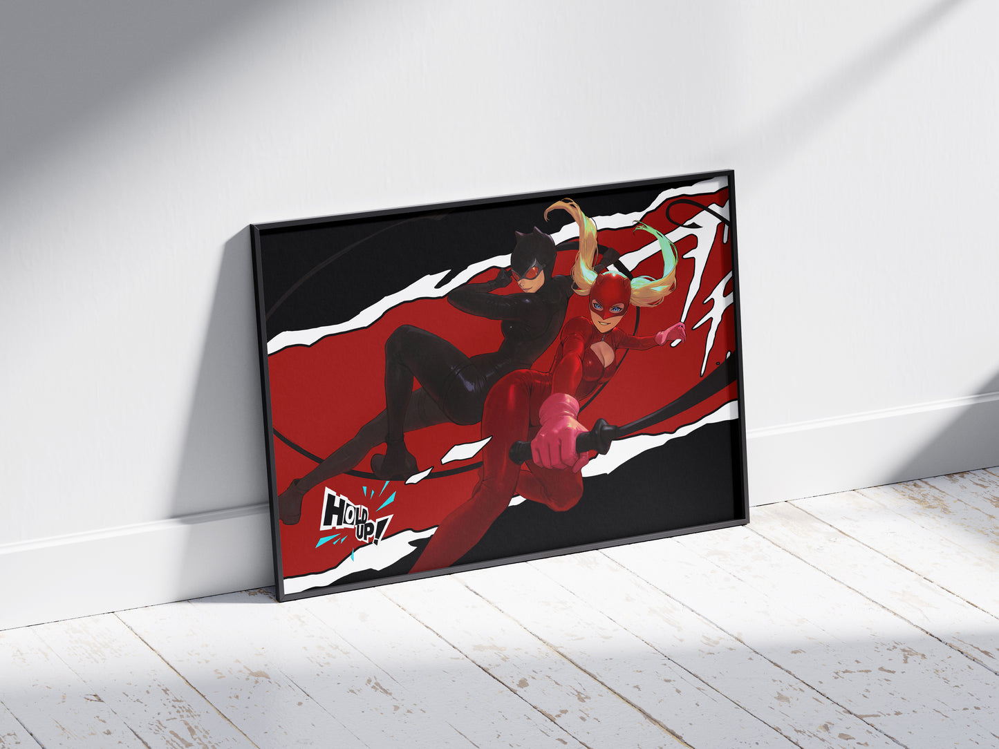 Catwoman And Panther DC Persona 5 Anime Video Game Art Print Poster