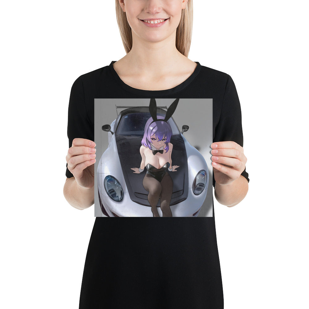 Bunny Girl Porsche Art Print Poster