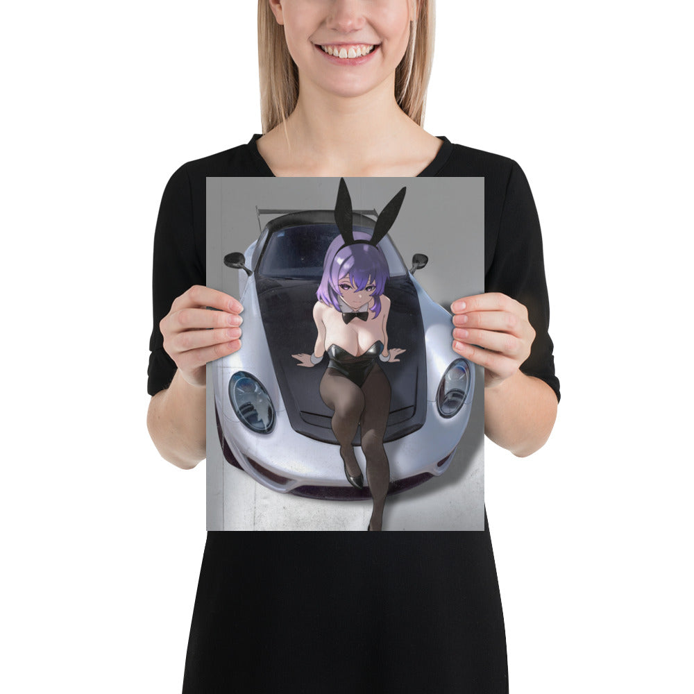 Bunny Girl Porsche Art Print Poster