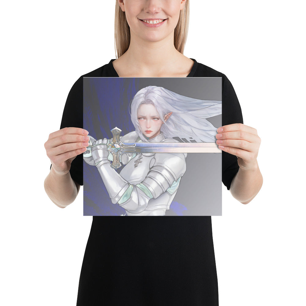 Silver Knight Original Art Print Poster
