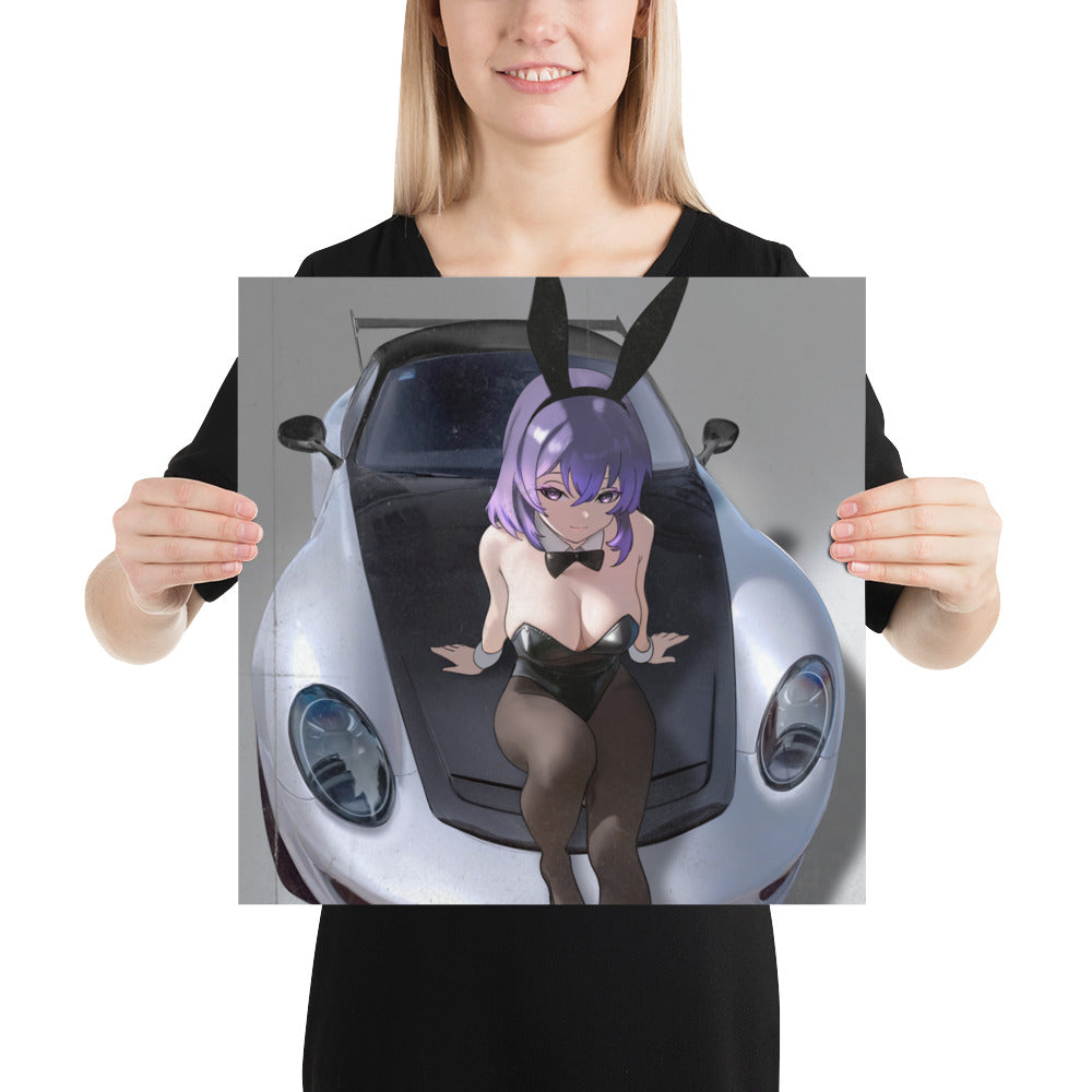 Bunny Girl Porsche Art Print Poster