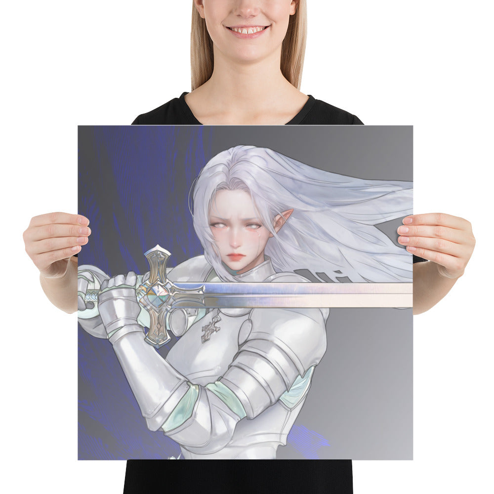 Silver Knight Original Art Print Poster