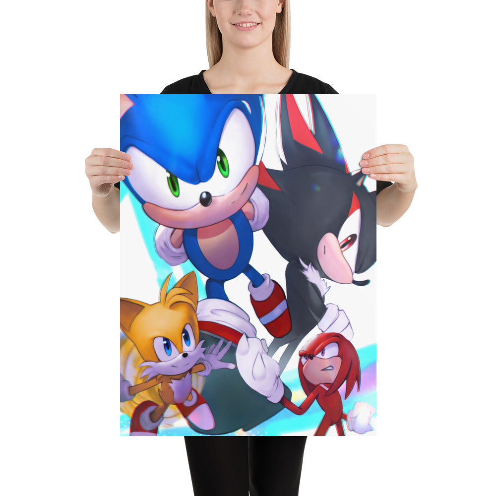 Sonic The Hedgehog (Sonic 3 Inspired) Art Print Poster