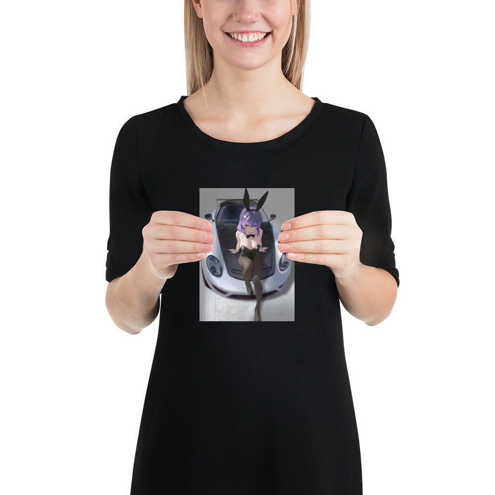Bunny Girl Porsche Art Print Poster