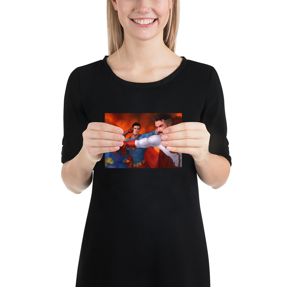 Superman VS Evil Clones Art Print Poster