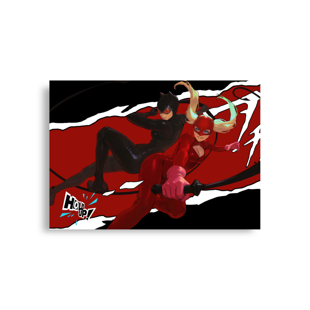Catwoman And Panther DC Persona 5 Anime Video Game Art Print Poster