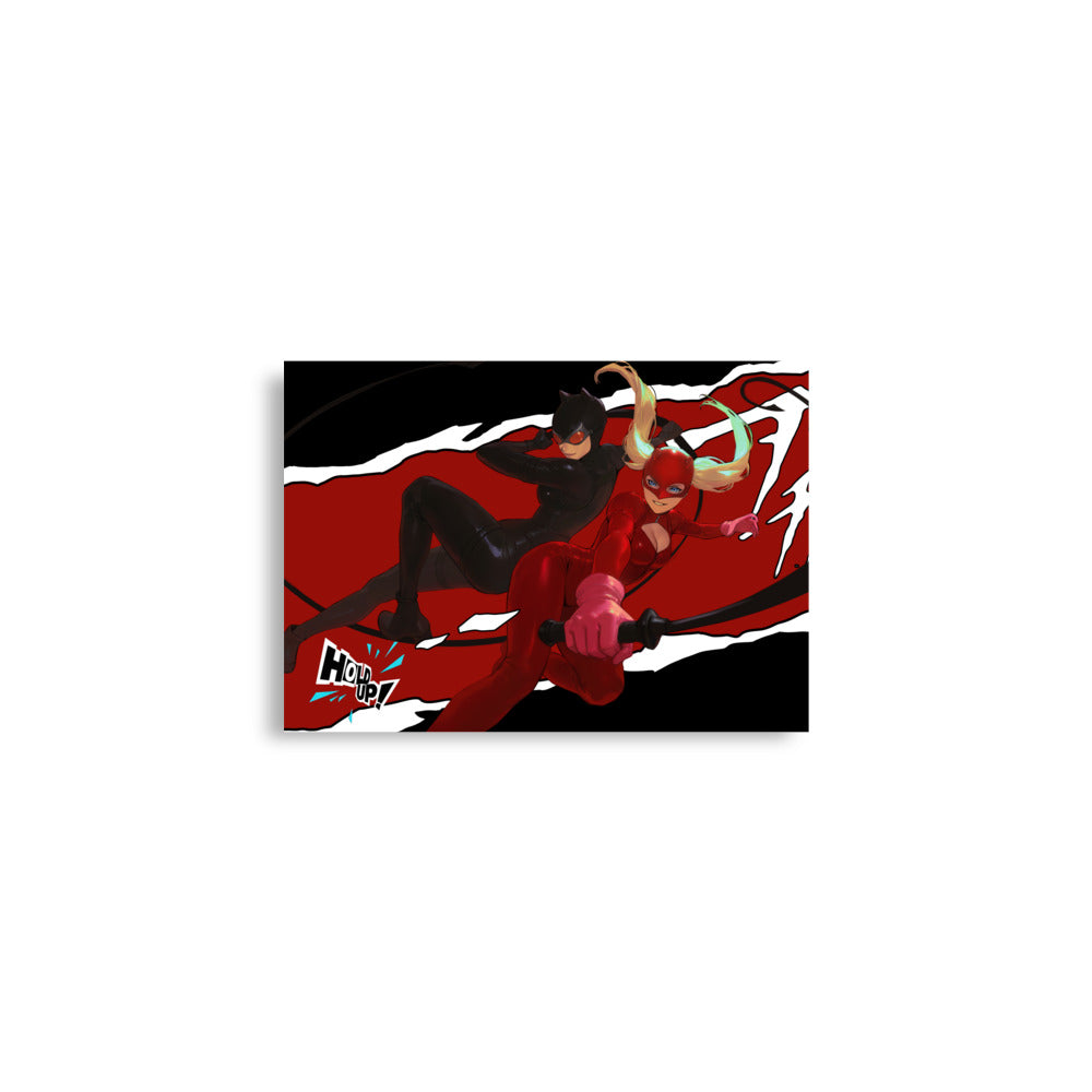 Catwoman And Panther DC Persona 5 Anime Video Game Art Print Poster