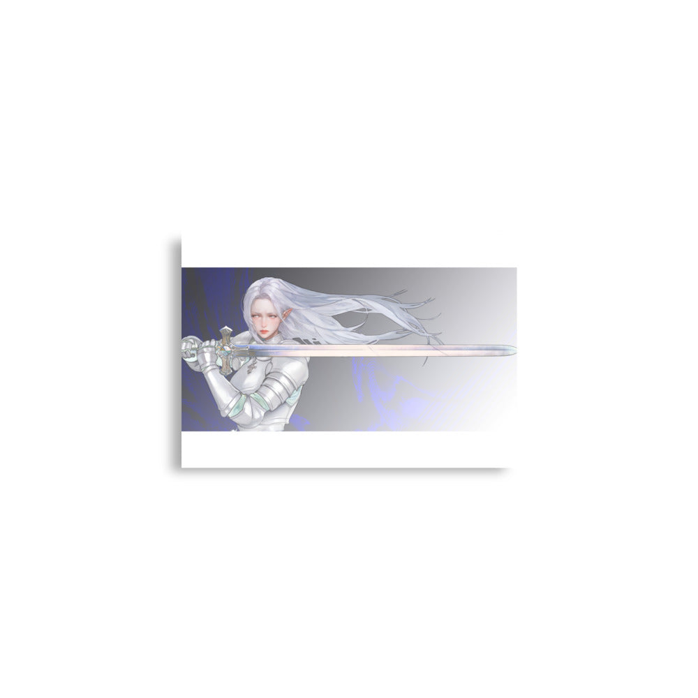 Silver Knight Original Art Print Poster