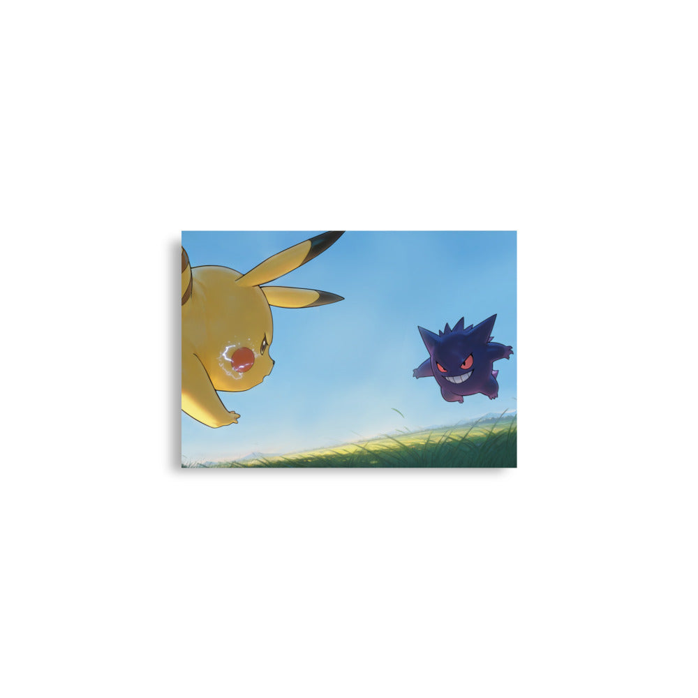 Pikachu vs Gengar Pokemon Art Print Poster
