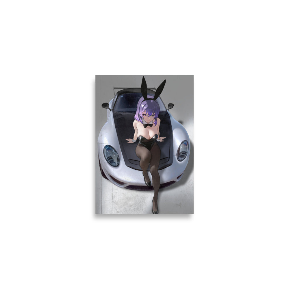 Bunny Girl Porsche Art Print Poster