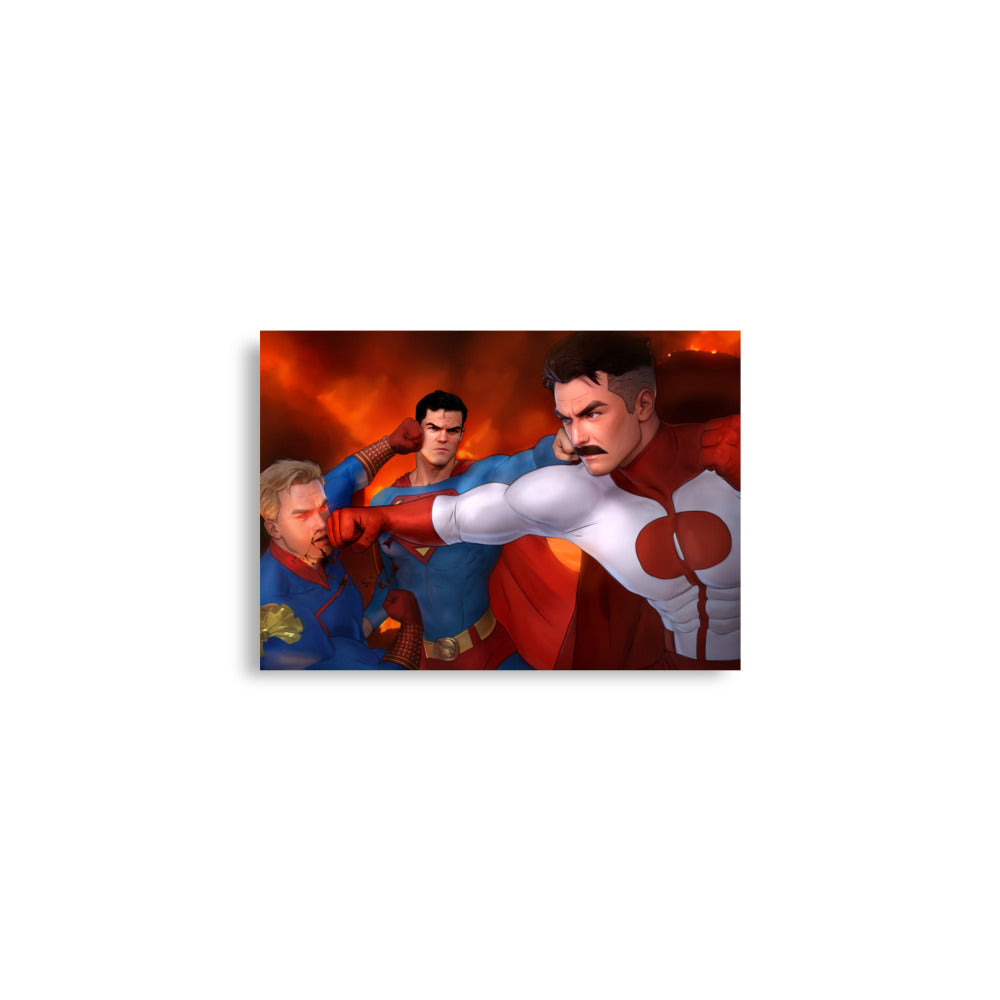 Superman VS Evil Clones Art Print Poster
