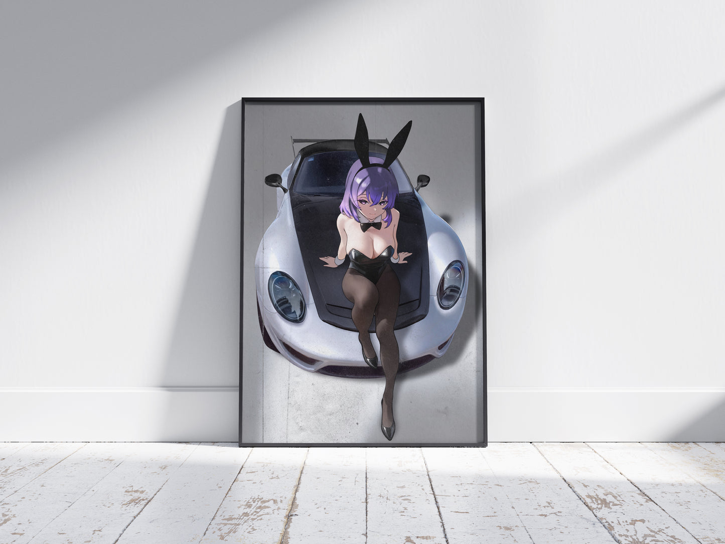 Bunny Girl Porsche Art Print Poster