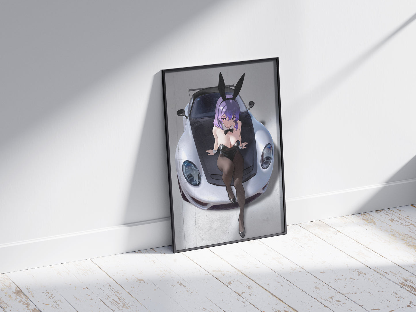 Bunny Girl Porsche Art Print Poster