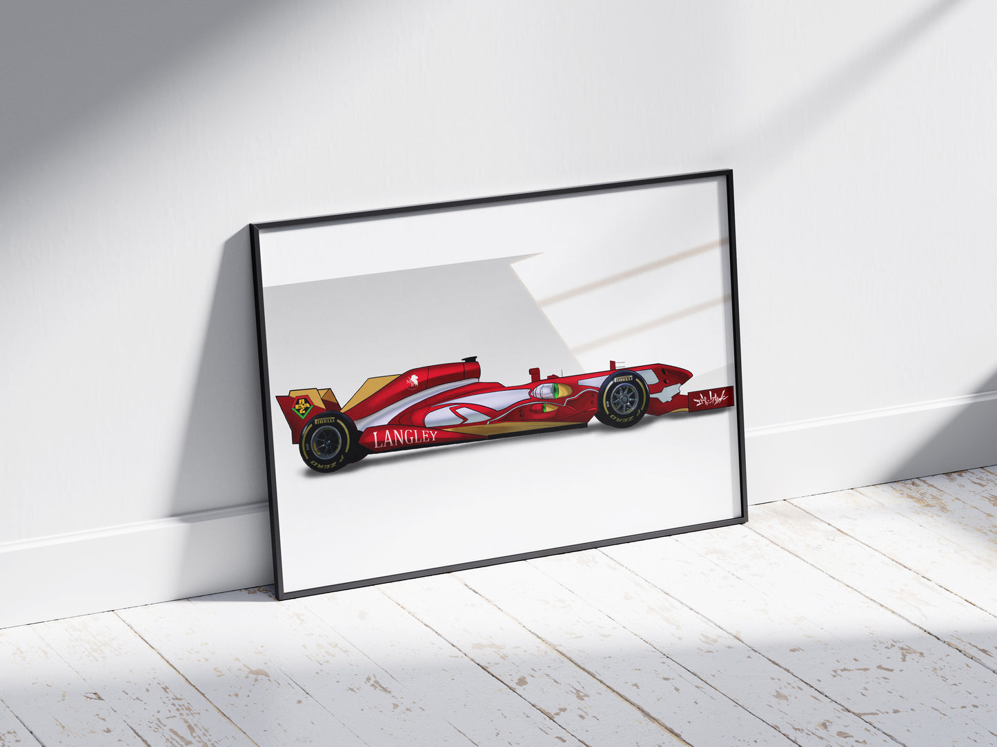 F1 Inspired Asuka Langley Unit 02 Evangelion Art Print Poster