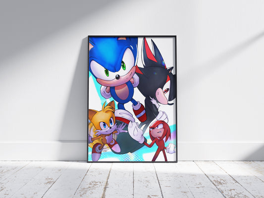 Sonic The Hedgehog (Sonic 3 Inspired) Art Print Poster