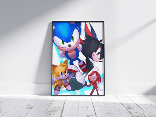 Sonic The Hedgehog (Sonic 3 Inspired) Art Print Poster