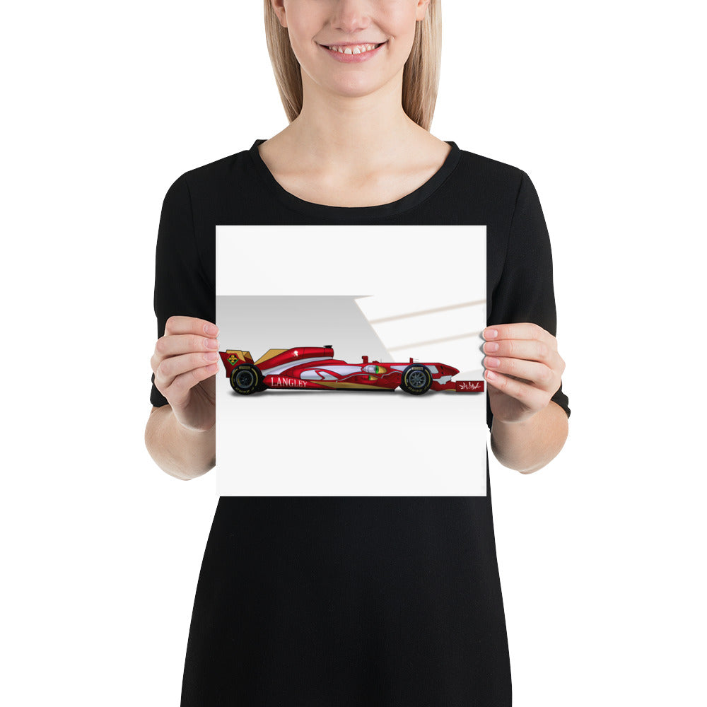 F1 Inspired Asuka Langley Unit 02 Evangelion Art Print Poster