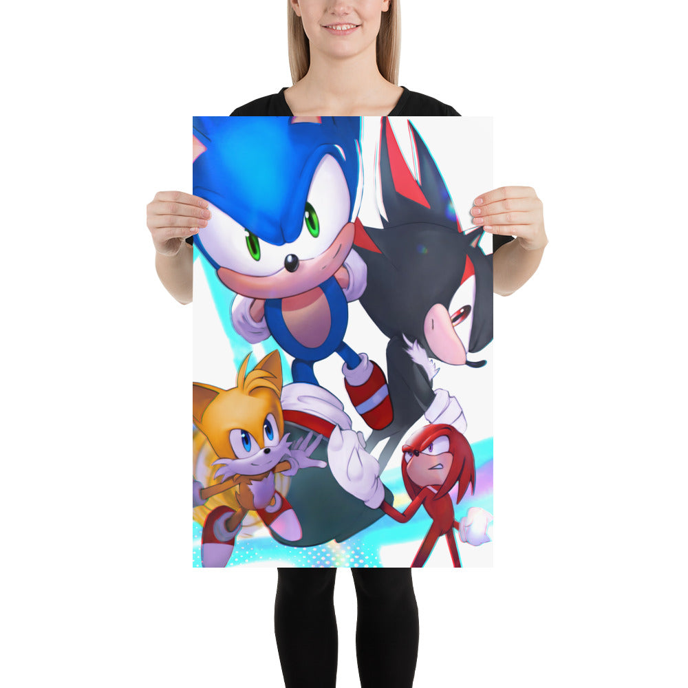 Sonic The Hedgehog (Sonic 3 Inspired) Art Print Poster