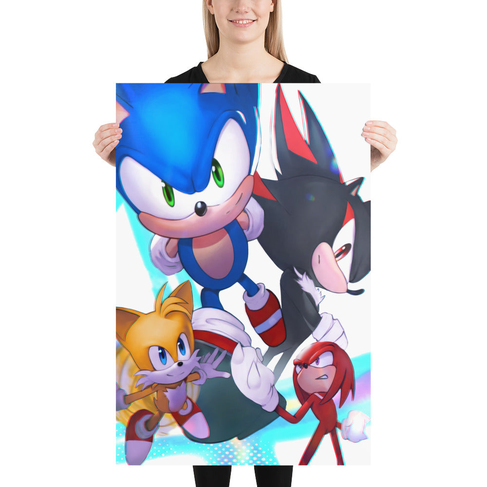 Sonic The Hedgehog (Sonic 3 Inspired) Art Print Poster