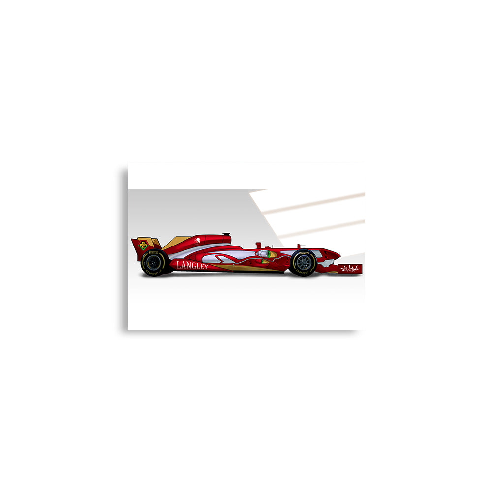 F1 Inspired Asuka Langley Unit 02 Evangelion Art Print Poster